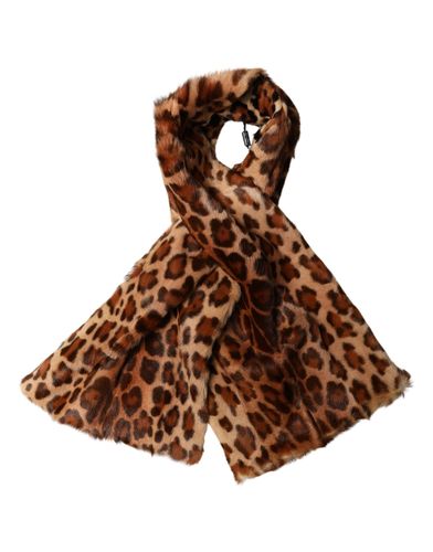Leopard Printed Goat Hair Shawl Women's Scarf - Dolce & Gabbana - Modalova