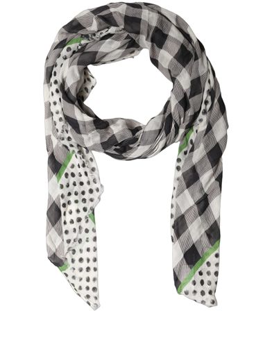 Black White Napoli Modal Check Shawl Women's Scarf - Dolce & Gabbana - Modalova