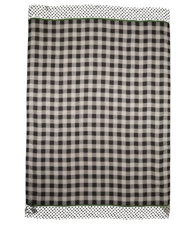 Black White Napoli Modal Check Shawl Women's Scarf - Dolce & Gabbana - Modalova