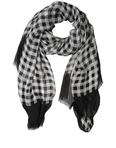 Black White Napoli Silk Gingham Shawl Women's Scarf - Dolce & Gabbana - Modalova