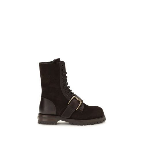 Calf Leather Bos Taurus Lace-Up Women's Boots - Dolce & Gabbana - Modalova