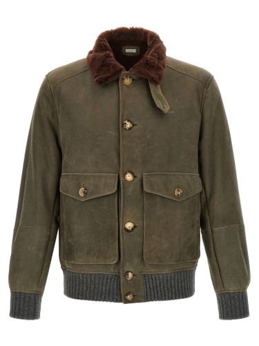 Lamb Leather Leather Men's Jacket - Brunello Cucinelli - Modalova