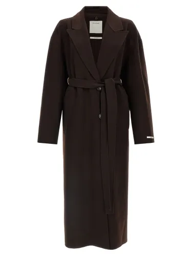 Sportmax Brown Wool Women's Coat - Sportmax - Modalova