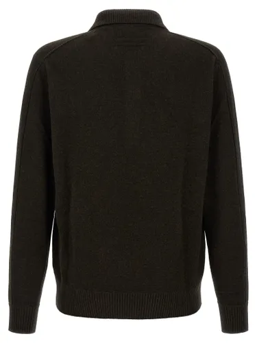 ZEGNA Brown Wool Polo Men's Shirt - ZEGNA - Modalova