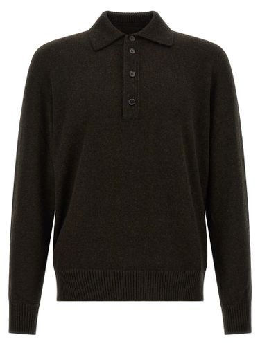 ZEGNA Brown Wool Polo Men's Shirt - ZEGNA - Modalova