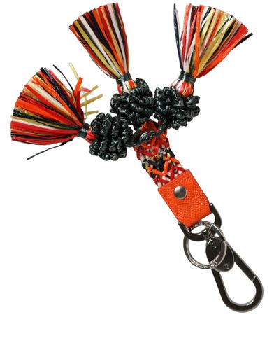 Raffia Leather Clasp Finder Chain Women's Keyring - Dolce & Gabbana - Modalova