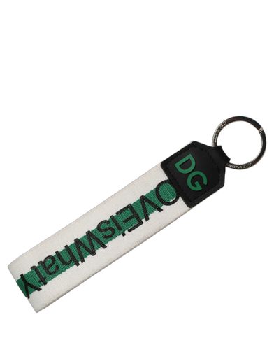 Green Logo Polyester Silver Brass Holder Keychain Women's Keyring (Pre-Owned) - Dolce & Gabbana - Modalova