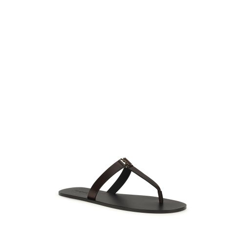 Calf Leather Bos Taurus Flat Men's Sandals - Saint Laurent - Modalova