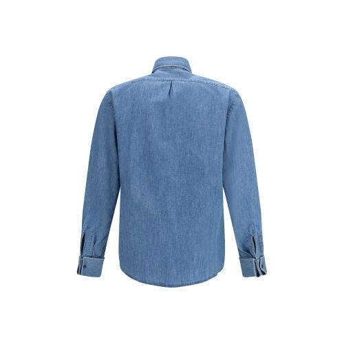 Denim Men's Shirt - Brunello Cucinelli - Modalova