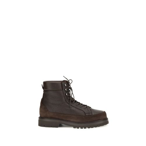 Calf Leather Bos Taurus Lace-Up Men's Boots - Brunello Cucinelli - Modalova