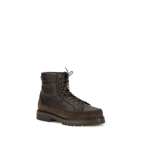 Calf Leather Bos Taurus Lace-Up Men's Boots - Brunello Cucinelli - Modalova