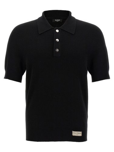 Merino Wool Polo Men's Shirt - Balmain - Modalova