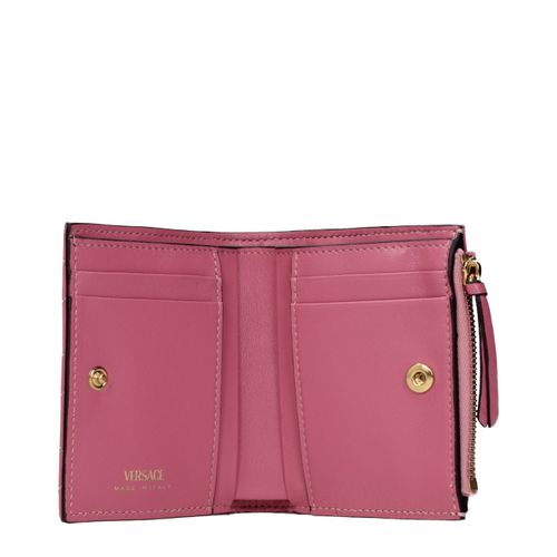 Versace Pink Leather Women's Wallet - Versace - Modalova