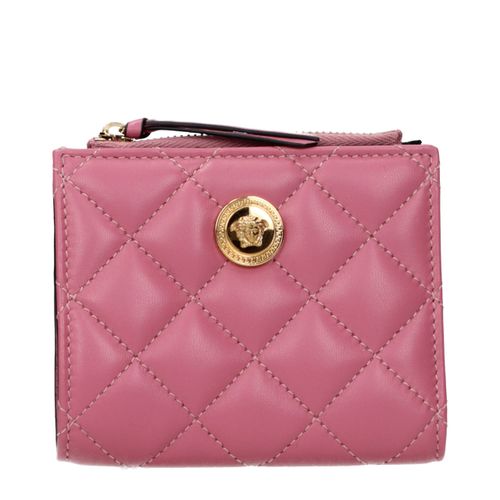 Versace Pink Leather Women's Wallet - Versace - Modalova