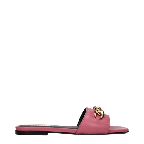 Leather Women's Slippers - Versace - Modalova