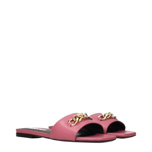 Leather Women's Slippers - Versace - Modalova