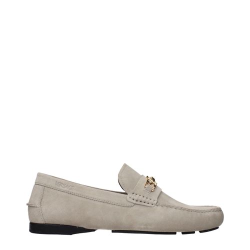 Leather Slip-On Men's Loafers - Versace - Modalova