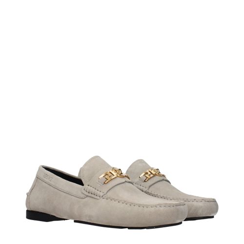 Leather Slip-On Men's Loafers - Versace - Modalova
