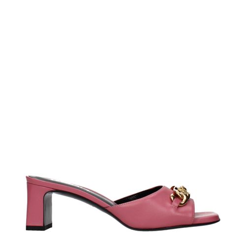 Leather Flat Women's Sandals - Versace - Modalova
