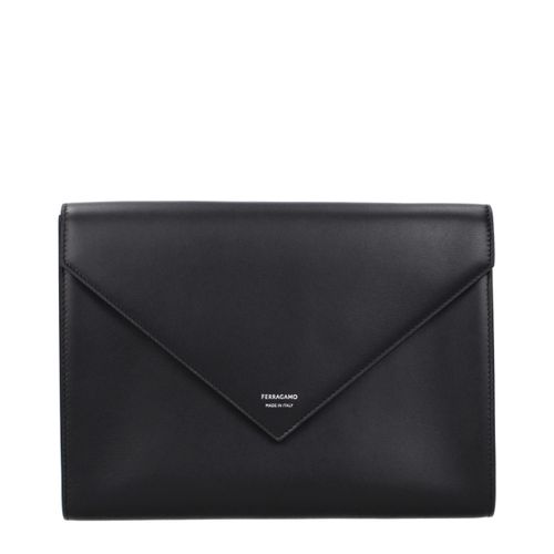 Leather Clutch Men's Bag - Ferragamo - Modalova