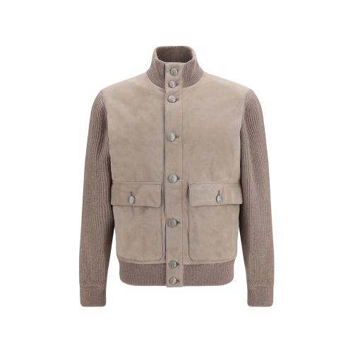 Calf Leather Bos Taurus Full-Length Men's Jacket - Brunello Cucinelli - Modalova