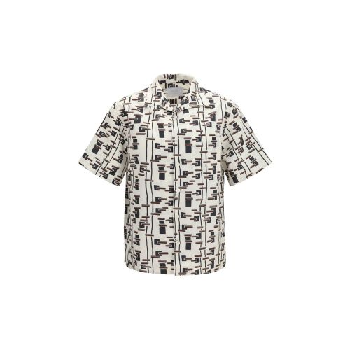 Cotton Pattern Men's Shirt - Prada - Modalova