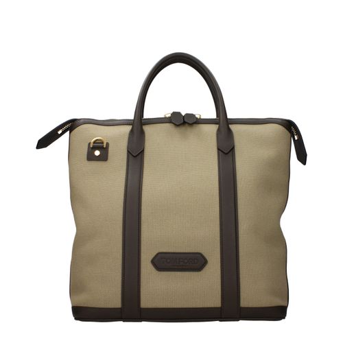 Tom Ford Beige Fabric Men's Handbag - Tom Ford - Modalova