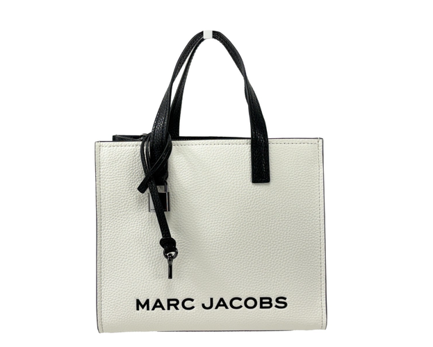 Mini Grind White Black Leather Crossbody Women's Bag - Marc Jacobs - Modalova