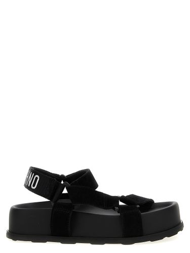 Calfskin Flat Women's Sandals - Moschino - Modalova