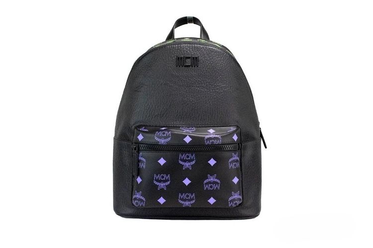 Color Splash Visetos Green Purple Medium Mixed Leather Backpack Men's Bookbag - MCM - Modalova