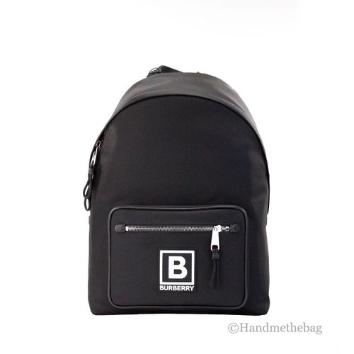 Abbeydale Branded Stamp Black Nylon Backpack Shoulder Men's Bookbag - Burberry - Modalova