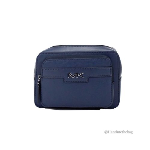 Cooper Small Navy Blue Smooth Leather Double Zip Belt Men's Bag - Michael Kors - Modalova
