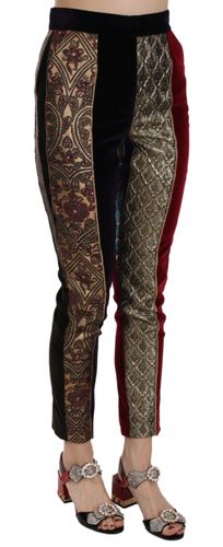 Jacquard Cropped Tapered Women's Pants - Dolce & Gabbana - Modalova