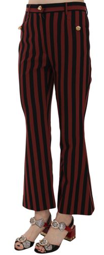 Amaranth Stripe Cropped Flared Women's Pants - Dolce & Gabbana - Modalova