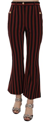 Amaranth Stripe Cropped Flared Women's Pants - Dolce & Gabbana - Modalova