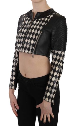 Leather Short Cropped Biker Jacket Women's Coat - John Richmond - Modalova