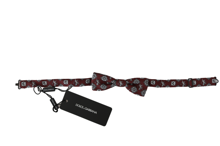Men Maroon Lion Silk Adjustable Neck Bow Men's Tie - Dolce & Gabbana - Modalova