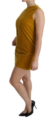 Mustard Velvet Stretch Shift Mini Women's Dress - Dolce & Gabbana - Modalova