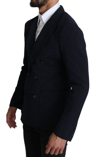 Dark Dotted Double Breasted Coat Men's Blazer - Dolce & Gabbana - Modalova