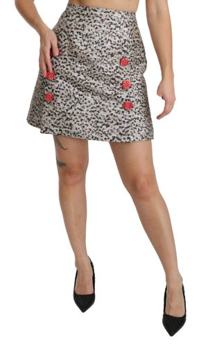 Silver Pattern A-line High Waist Women's Skirt - Dolce & Gabbana - Modalova