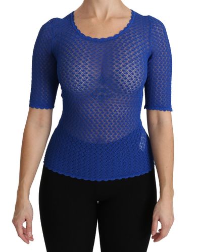 See Through Round Neck Top Viscose Women's Blouse - Dolce & Gabbana - Modalova
