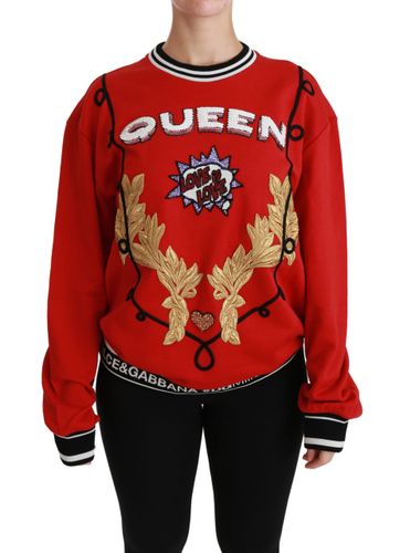 Queen Sequined Love Pullover Women's Sweater - Dolce & Gabbana - Modalova