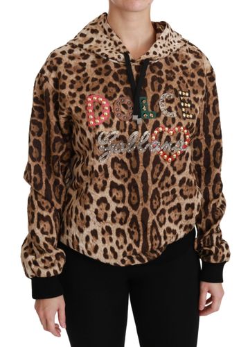 Hooded Studded Ayers Leopard Women's Sweater - Dolce & Gabbana - Modalova