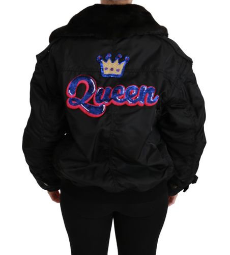 Queen Crown Sequined Bomber Women's Jacket - Dolce & Gabbana - Modalova