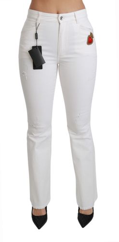 Heart Flared Stretch Cotton Women's Pants - Dolce & Gabbana - Modalova
