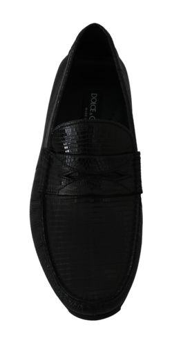 Lizard Leather Flat Loafers Men's Shoes - Dolce & Gabbana - Modalova