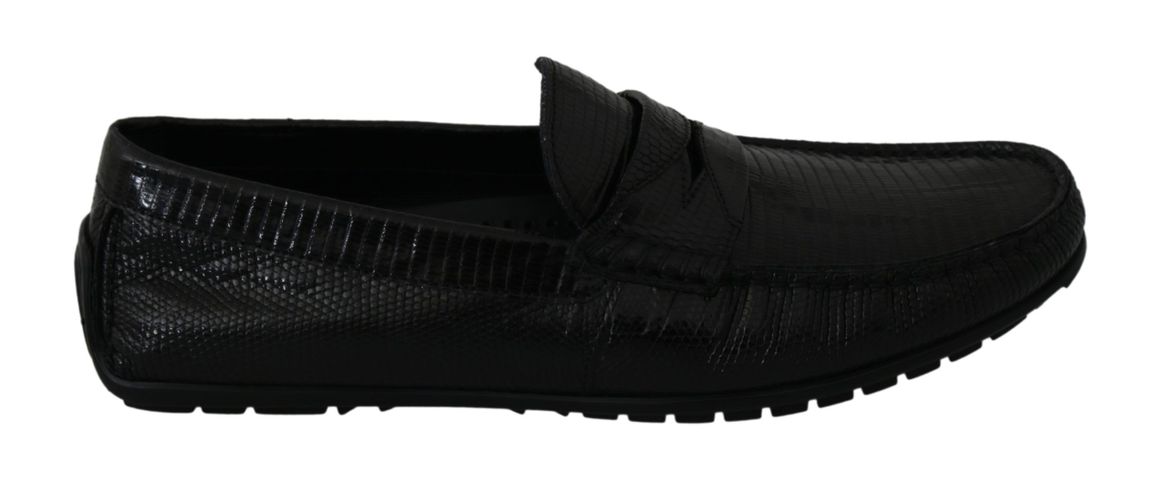 Lizard Leather Flat Loafers Men's Shoes - Dolce & Gabbana - Modalova