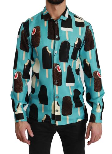 Silk Ice Cream Print Casual Men's Shirt - Dolce & Gabbana - Modalova