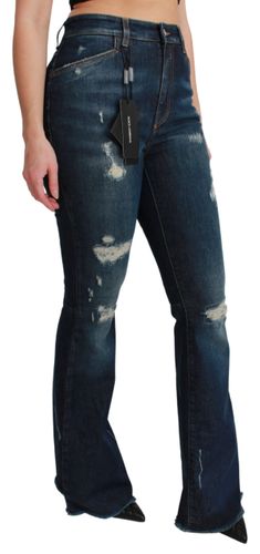 Denim Cotton Stretch Flared Women's Jeans - Dolce & Gabbana - Modalova