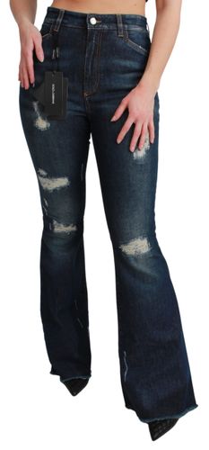 Denim Cotton Stretch Flared Women's Jeans - Dolce & Gabbana - Modalova